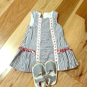 Pippa & Julie 12 month seersucker dress.